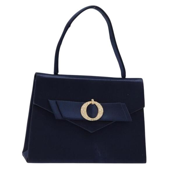 DIOR Hand Bag Satin Navy Gold - Picture 1 of 12